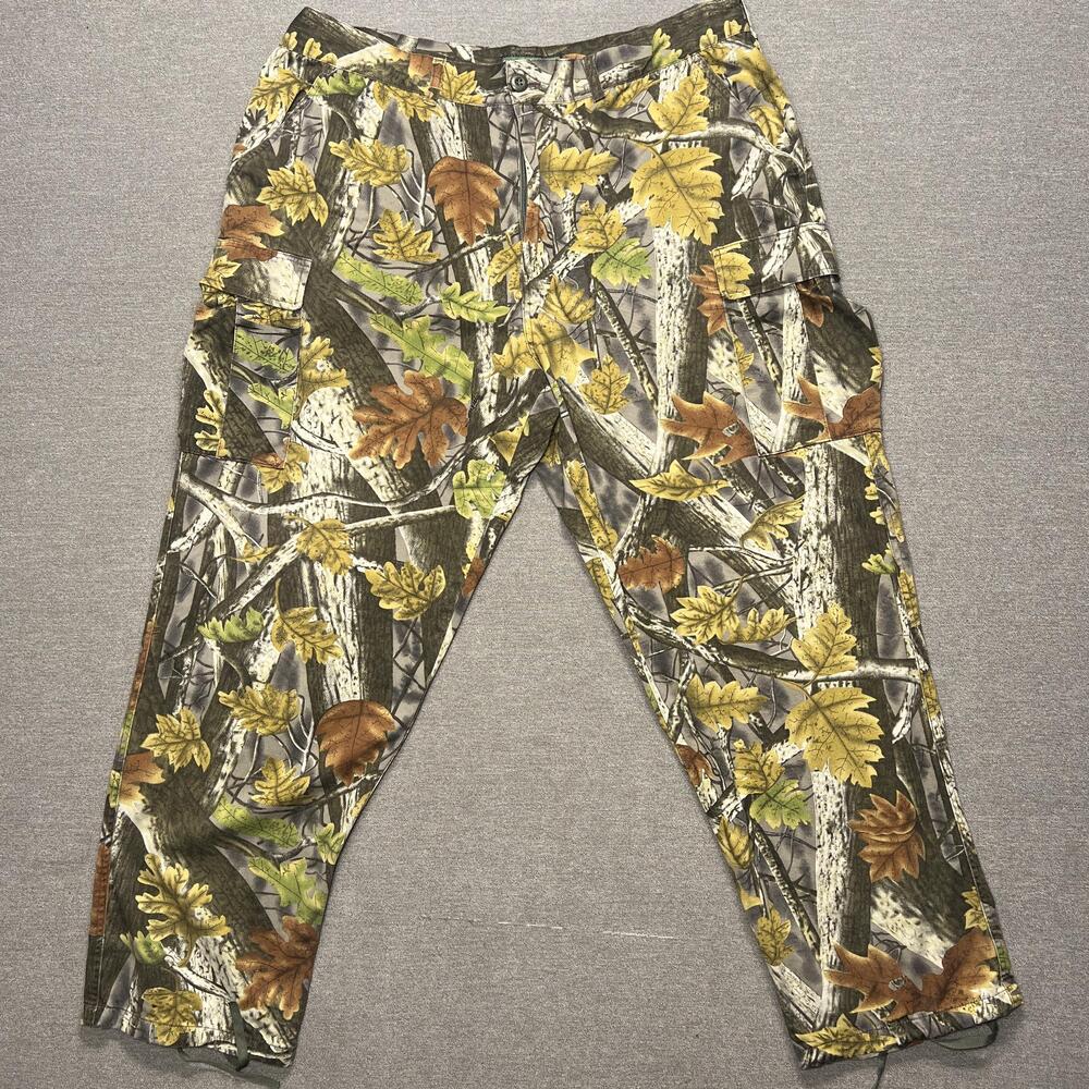 Vintage Master Sportsman Pants Mens XL Camo Cargo Outdoor Hunting Fall Foliage